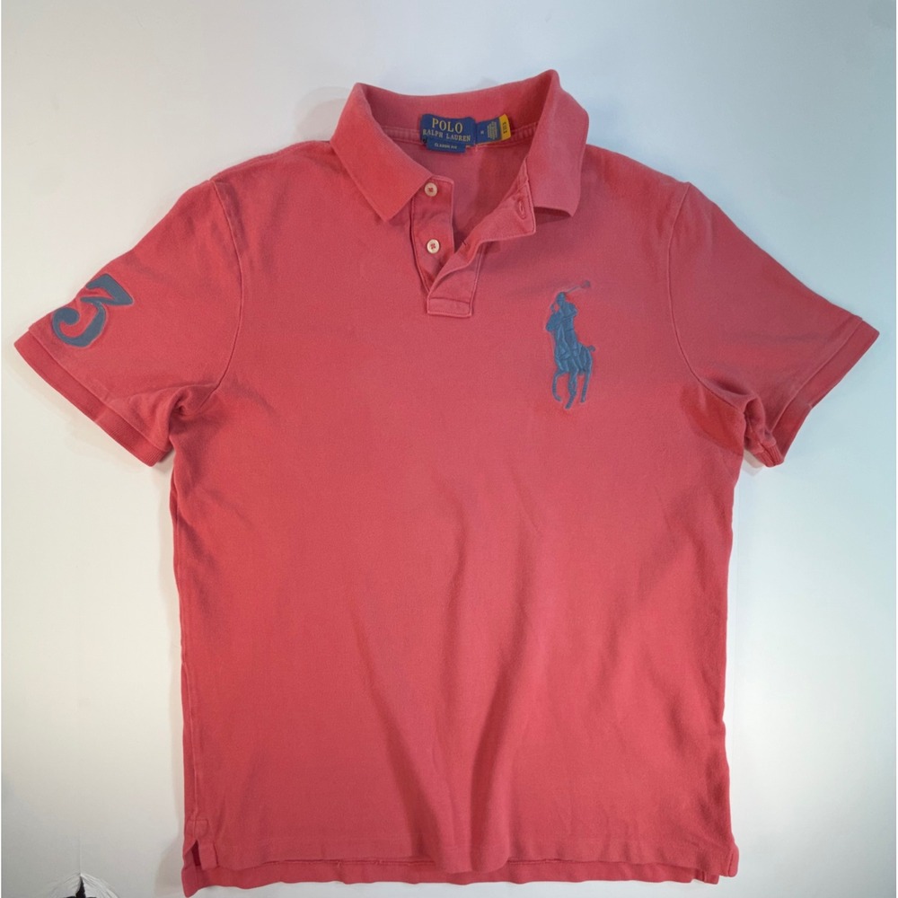 Polo Ralph Lauren Big Pony Polo Shirt Mens Medium Coral Pink Classic Fit